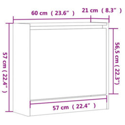 Walplus Shoe Cabinet Black 60X21X57 Cm Engineered Wood - thumbnail 9