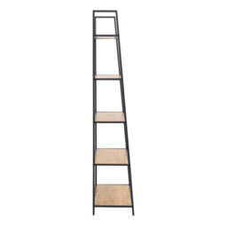 Furniture To Go Seaford Black Metal Ladder Bookcase With 5 Oak Shelves - thumbnail 3
