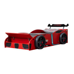 Plush Furniture Children's Eco Speed Race Car Bed Frame In Red With Storage Compartment 3Ft Single - thumbnail 2