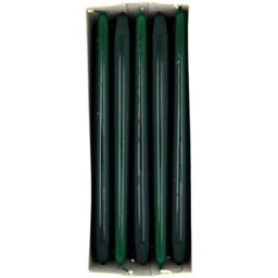 "SolaDirect Tapered Dinner Candles, Pack Of 10, Unscented, Long Burning Time, 24 Cm / 19.45"" (Forest Green, Varnished)" - thumbnail 6