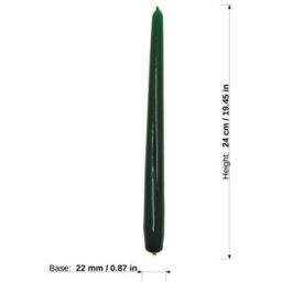 "SolaDirect Tapered Dinner Candles, Pack Of 10, Unscented, Long Burning Time, 24 Cm / 19.45"" (Forest Green, Varnished)" - thumbnail 3