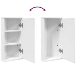 Berkfield Corner Bathroom Mirror Cabinet White 30X24X60 Cm - thumbnail 7