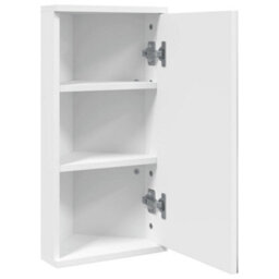 Berkfield Corner Bathroom Mirror Cabinet White 30X24X60 Cm - thumbnail 4