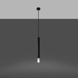 Sollux Lighting Wezyr Glass & Steel Black 1 Light Classic Pendant Ceiling Light - thumbnail 2