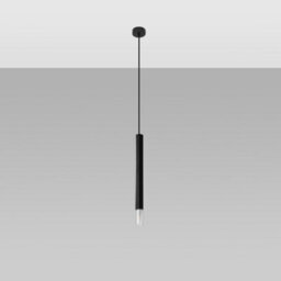 Sollux Lighting Wezyr Glass & Steel Black 1 Light Classic Pendant Ceiling Light - thumbnail 1