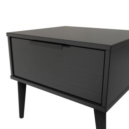 Hong Kong Ready Assembled Matt Black 1 Drawer Small Side Table (H)410mm (W)450mm (D)395mm - thumbnail 5