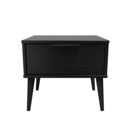 Hong Kong Ready Assembled Matt Black 1 Drawer Small Side Table (H)410mm (W)450mm (D)395mm - thumbnail 2