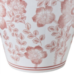 Wyld And Coco Lidded Porcelain Ginger Jar Vase White With Hand-Painted Red Floral Motif, 18 X 36 Cm - thumbnail 6