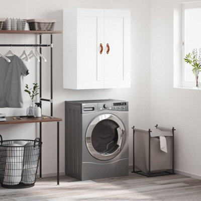 Berkfield Wall Mounted Cabinet White 69.5X34X90 Cm Engineered Wood - image 1