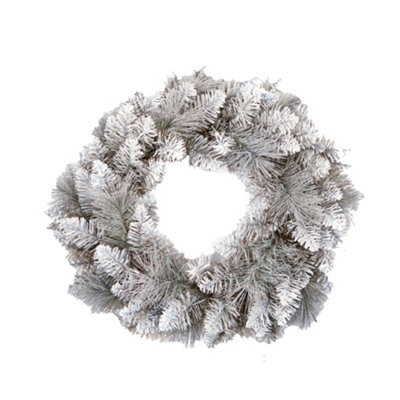 Premier Christmas Tipped Wreath Silver (50Cm) - image 1