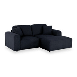Hugo Deep Blue Chaise Sofa - Fully Assembled By Roseland Furniture - thumbnail 2