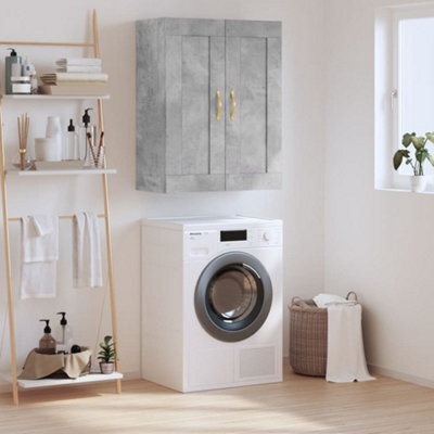 Berkfield Wall Mounted Cabinet Concrete Grey 69.5X34X90 Cm Engineered Wood - image 1