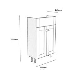 Ashford Slimline Matt Green Freestanding Bathroom Vanity Unit (H) 820mm (W) 500mm - thumbnail 2