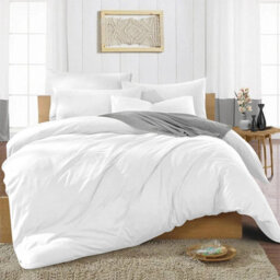 Ameha Plain 3-Piece Duvet White Quilt Cover Breathable Microfiber Reversible Single Set With Pillowcase 135 X 200 Cm - thumbnail 1