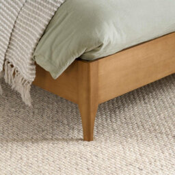 Birlea Hatti White Faux Fur And Natural Wooden Bed Frame King Size - thumbnail 8