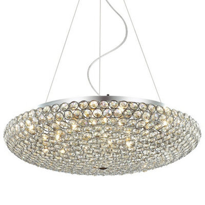 Luminosa Lighting Luminosa Classic Hanging Pendant Chrome 12 Light  With Crystal Shade, G9 - image 1