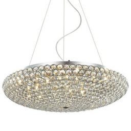 Luminosa Lighting Luminosa Classic Hanging Pendant Chrome 12 Light  With Crystal Shade, G9 - thumbnail 1