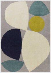 Teal Modern Handmade Geometric Wool Easy To Clean Rug For Living Room & Bedroom-120Cm X 170Cm - thumbnail 5