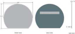 Affine 600mm Round Chrome Bathroom Mirror With Shelf Framed Wall Hung Modern 4mm Glass - thumbnail 6