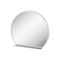 Affine 600mm Round Chrome Bathroom Mirror With Shelf Framed Wall Hung Modern 4mm Glass - thumbnail 4