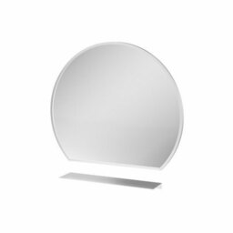 Affine 600mm Round Chrome Bathroom Mirror With Shelf Framed Wall Hung Modern 4mm Glass - thumbnail 5