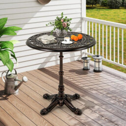 68Cm Round Cast Aluminum Patio Bistro Table - thumbnail 4