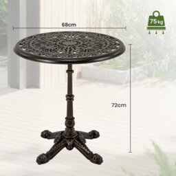 68Cm Round Cast Aluminum Patio Bistro Table - thumbnail 2