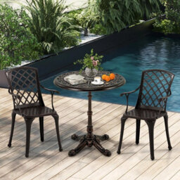 68Cm Round Cast Aluminum Patio Bistro Table - thumbnail 6