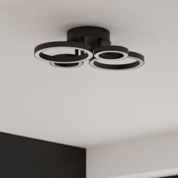 GoodHome Cyber Matt Metal & Plastic Black 4 Lamp Led Circular Ceiling Light - thumbnail 5