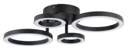 GoodHome Cyber Matt Metal & Plastic Black 4 Lamp Led Circular Ceiling Light - thumbnail 3