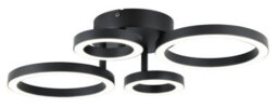 GoodHome Cyber Matt Metal & Plastic Black 4 Lamp Led Circular Ceiling Light