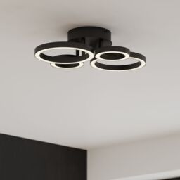 GoodHome Cyber Matt Metal & Plastic Black 4 Lamp Led Circular Ceiling Light - thumbnail 2