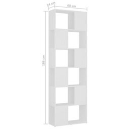 Berkfield Book Cabinet Room Divider White 60X24X186 Cm - thumbnail 7