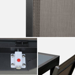 Sweeek - 6-Seater Extendable Aluminium Garden Table Set With Chairs Grey 210X90X75 Cm - Orlando - thumbnail 5