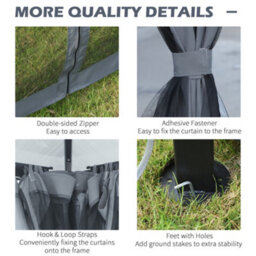Outsunny 3 X 3.6M Hardtop Gazebo With Aluminium Frame And Curtains - thumbnail 5