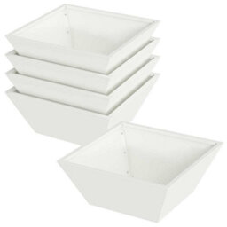 Berkfield Garden Bowl Planters 5 Pcs White 40X40X15 Cm Steel - thumbnail 2
