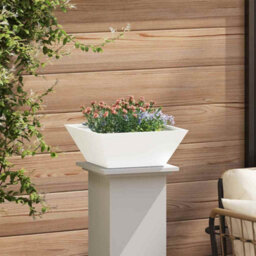 Berkfield Garden Bowl Planters 5 Pcs White 40X40X15 Cm Steel - thumbnail 4