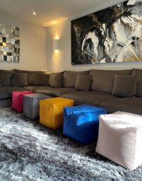 Beautiful Beanbags Luxury Plush Velvet Beanbag Cube Footstool Large Pouffe Bean Bags - Lilac - thumbnail 2