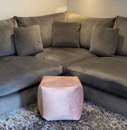 Beautiful Beanbags Luxury Plush Velvet Beanbag Cube Footstool Large Pouffe Bean Bags - Lilac