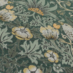 Morris & Co Strawberry Thief Embroidered Velvet Cushion Cover - thumbnail 5