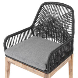 Beliani Garden Dining Set 6 Seater Olbia With Cushions Black - thumbnail 7