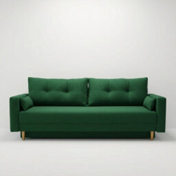 Bongo Upholstered Sofa Bed Hr Foam Bonnell Springs Wooden Legs Bedding Storage Living Room 220X94X86Cm Green - thumbnail 1