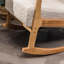 Nordlys Solid Wood Rocking Chair With White Bouclé Countryside Style Living Room - thumbnail 8