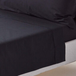 Homescapes Black Egyptian Cotton Flat Sheet 200 Tc, Single