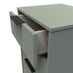 Osaka 5 Drawer Tall Bedside Cabinet In Reed Green (Ready Assembled) - thumbnail 5