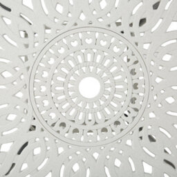 Beliani Round Garden Dining Table Off-White Aluminium 90 Cm - Vintage Finish - thumbnail 5