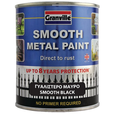 Granville Smooth Finish Black Metal Paint Direct To Rust 750Ml 4141