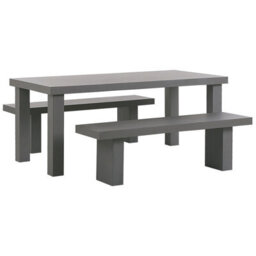 Beliani Garden Dining Set With Benches 4 Seater Taranto Concrete Grey - thumbnail 1
