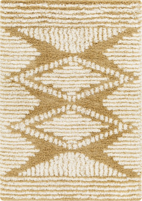 Livabliss Urban Shaggy-Modern Camel Ivory Soft Plush Pile Living Bedroom Rug 130 X 170 Cm Easy Care, Non Shedding - image 1