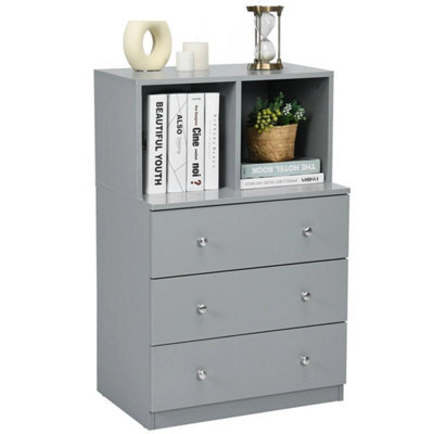 3-Drawer Chest Storage Cabinet Dresser Free-Standing Organizer 2 Cubbies 3 - image 1